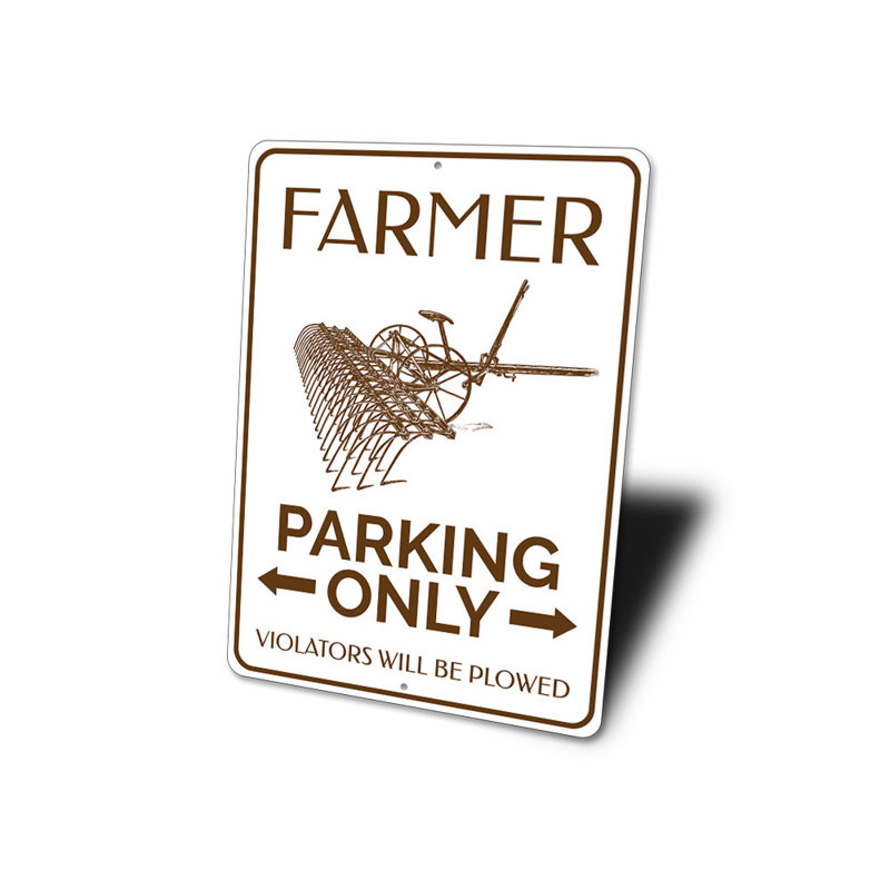Plaque en aluminium Plow Farmer, H 14 po x l 10 po x P 0,04 po