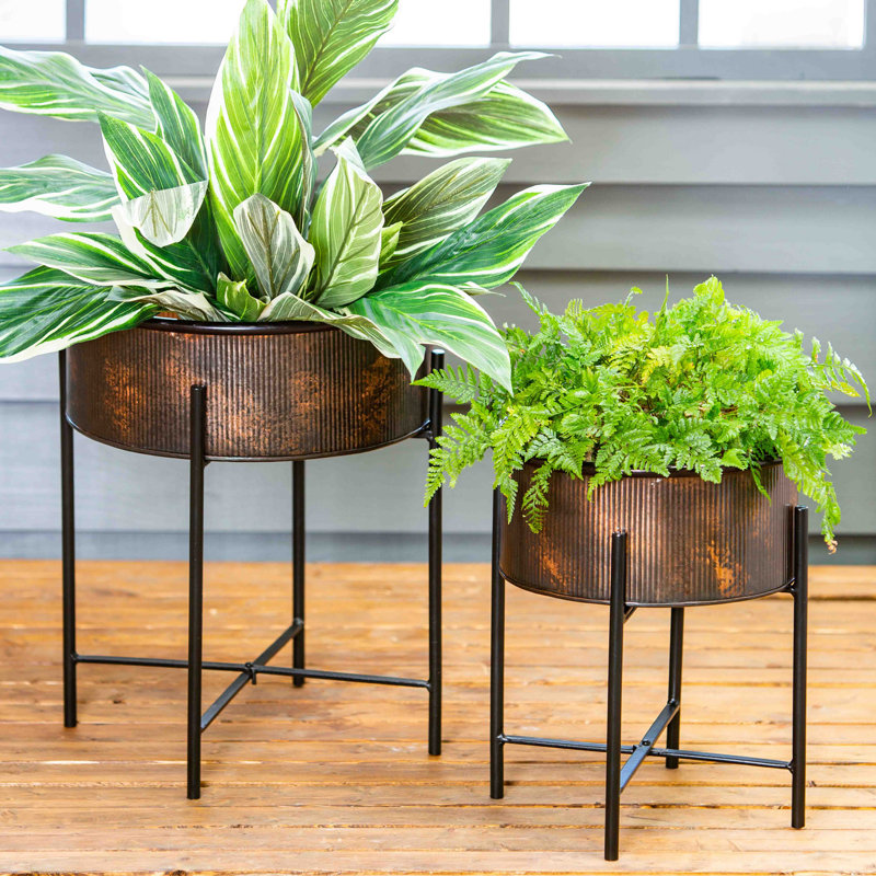 Ensemble de 2 pots d'intérieur / extérieur en cuivre