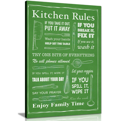 Kitchen Rules - Wrapped Canvas Print