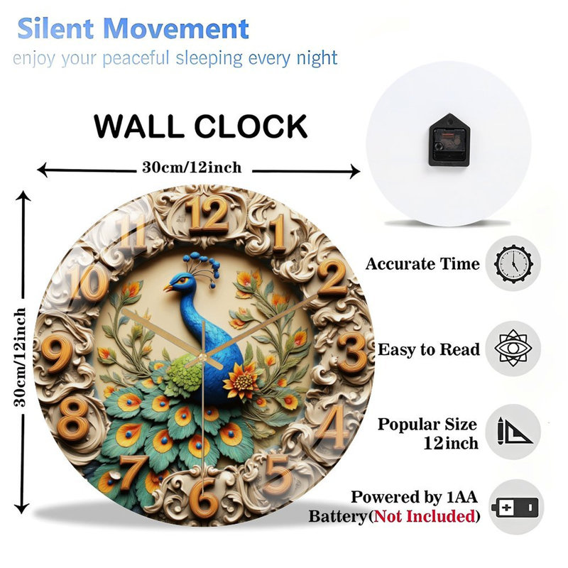 Horloge murale Peacock