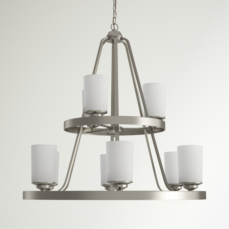 Kemal Nine Light Chandelier from Generation Lighting , Brushed Nickel, Not Energy Star, No