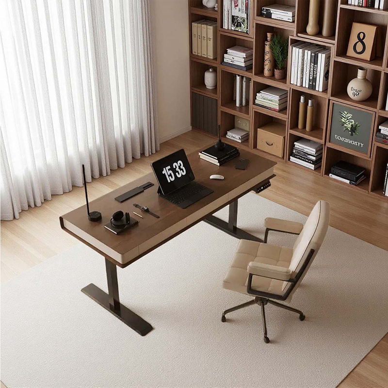 Bureau réglable WoodModern, H 29,59 po x l 62,99 po x P 23,62 po