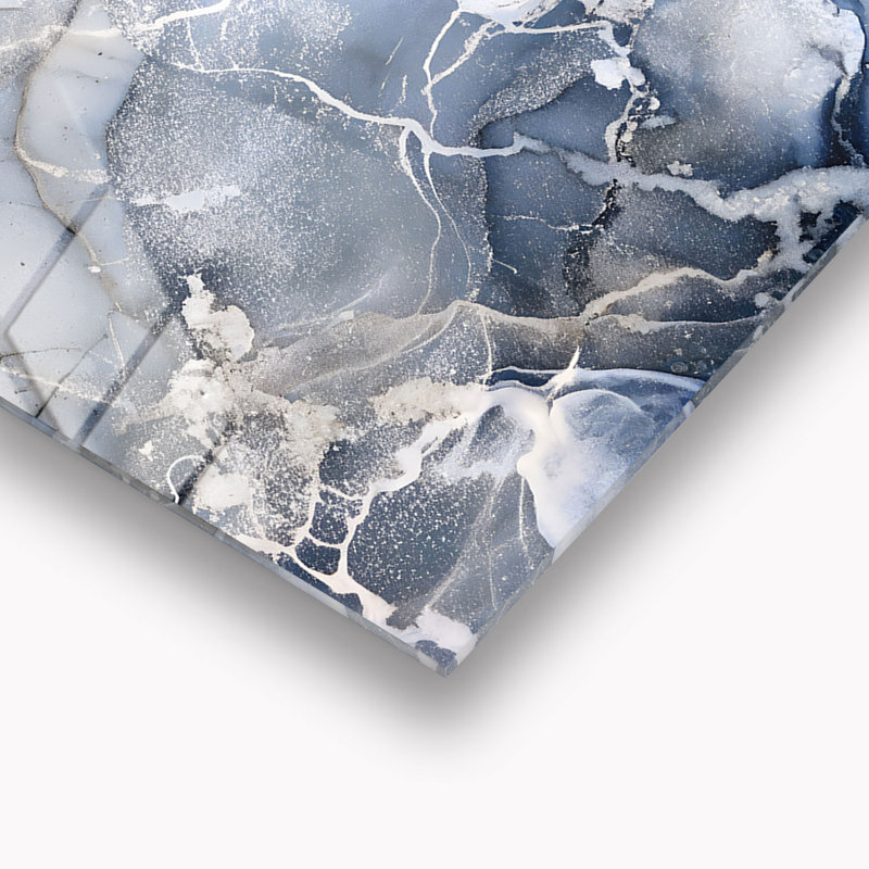 Dosseret en verre trempé Ice Flow - décoration murale de cuisine, H 20 po x l 30 po x P 0,5 po