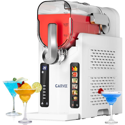 Machine à Slushie pour la maison sans glace, machine à boisson glacée avec affichage à DEL et 6 programmes préréglés, grande capacité de 70 oz pour margaritas congelées, crème glacée, machine à granité compacte, blanc