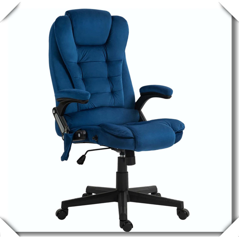 Fauteuil de bureau en velours, Polyester, Bleu très foncé