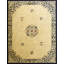 Tapis antique à motif floral chinois à médaillon beige des années 1900