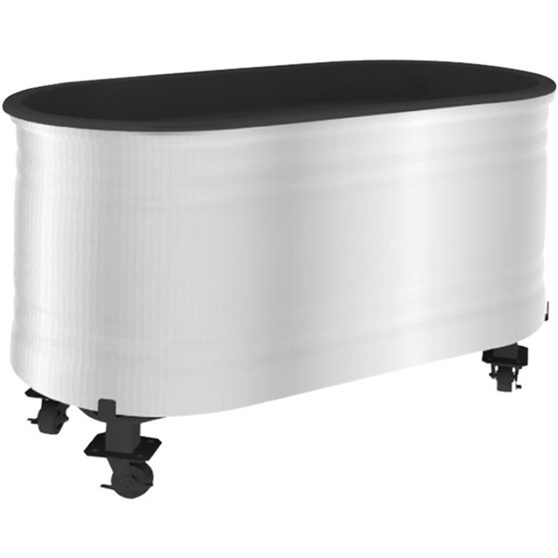 Bac d'exposition galvanisé avec doublure en plastique et roulettes Marco Company 50 po x 26 po x 32 po WS-568GTODRY