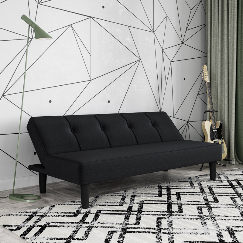 Serta Leonard 66.1" Tufted Convertible Futon Sofa