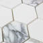 Hexagon Marble Mosaic Tile in White/Grey