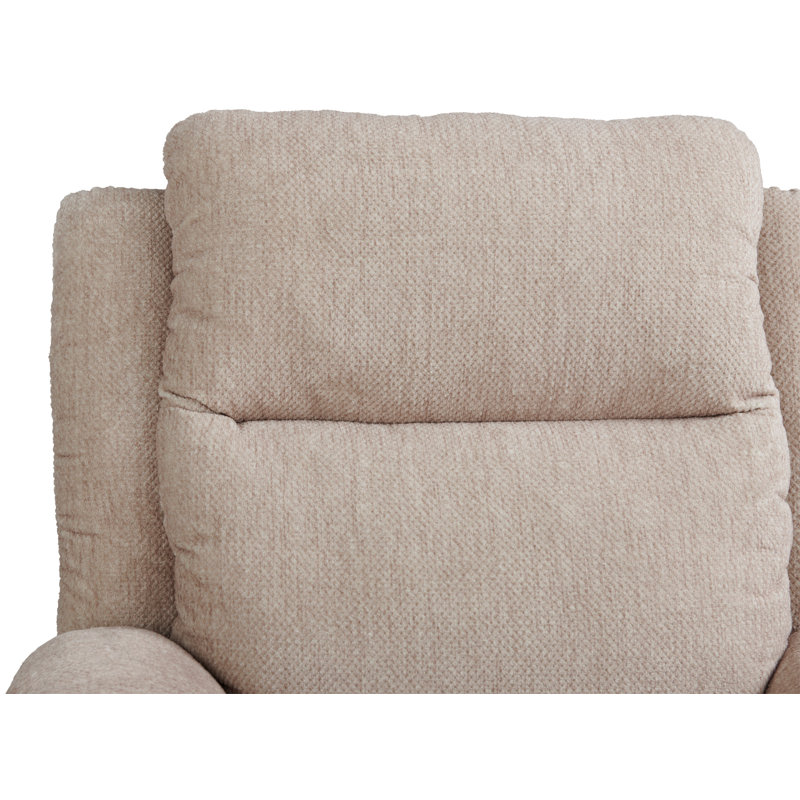 Joel Manual Rocking Recliner, Sand Polyester