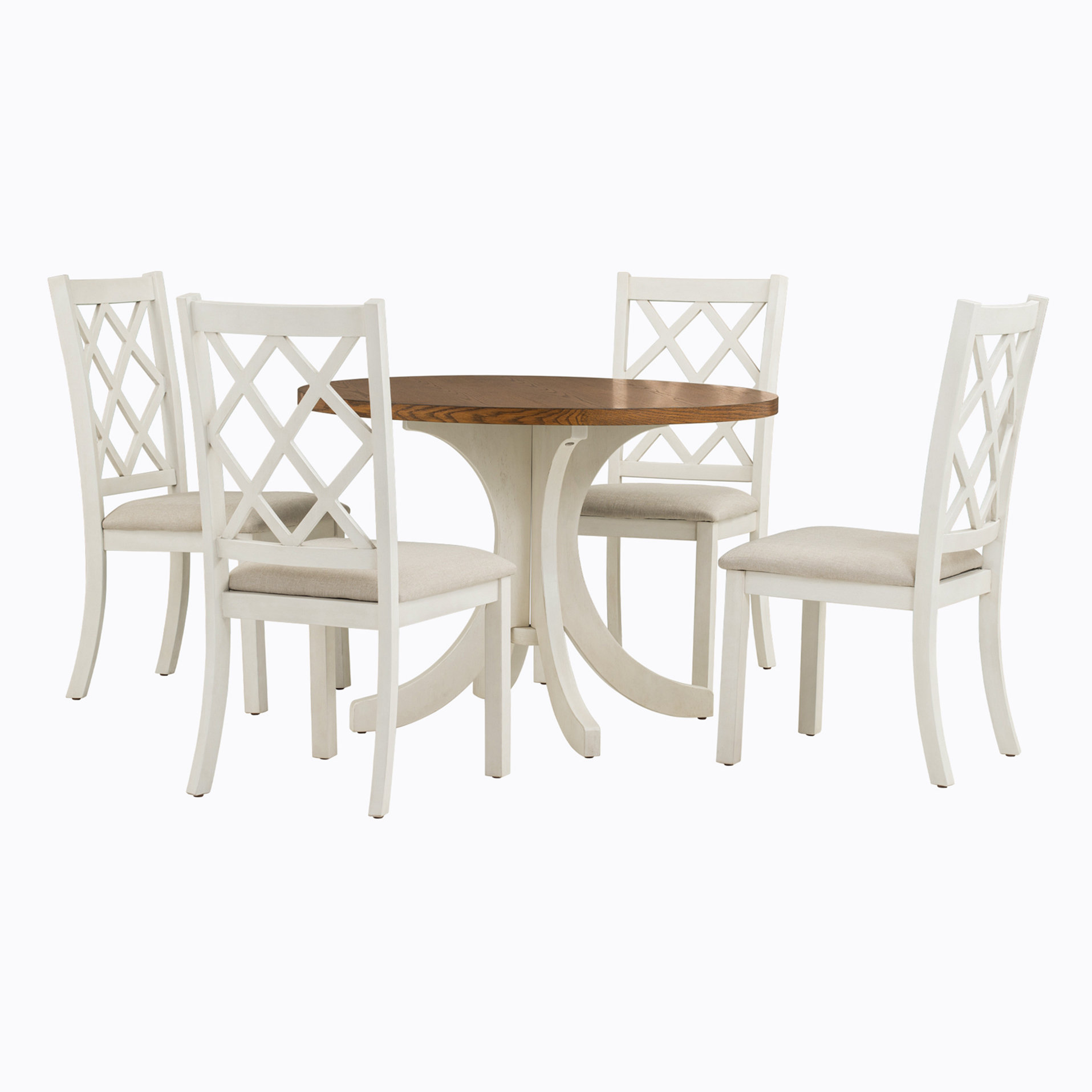 Wildon Home® Mid-Century Solid Wood 5-Piece Round Dining Table Set ...