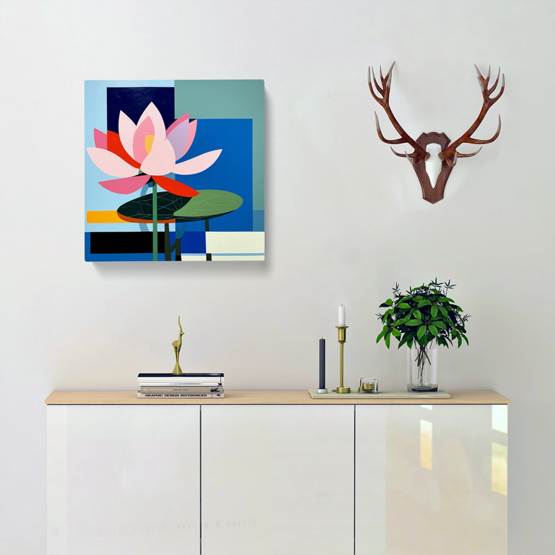 Water Lily Flower Suprematism No.1 - Wrapped Canvas
