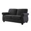 Velours confortable 2 places avec coussins de dossier larges, mousse haute, noir style Mid-Century moderne, support en mousse-118027576