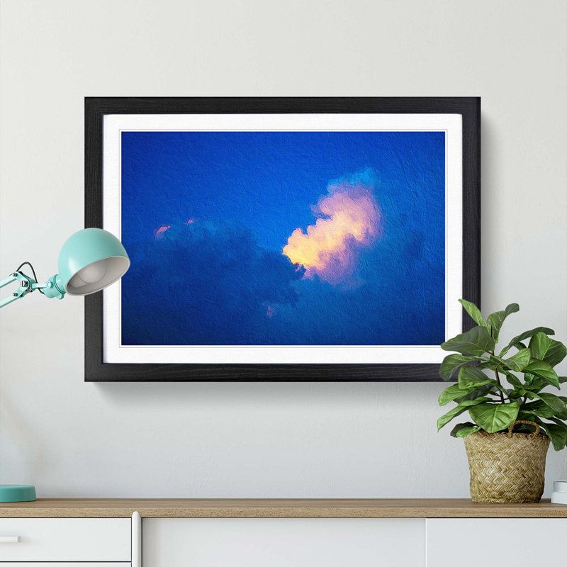 Light Upon the Clouds - Picture Frame Painting Print, 27cm H x 36cm W x 2cm D, Black Framed