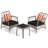 3 Pcs Patio Pe Wicker Furniture Set With 5-level Adjustable Backrest Bistro Set