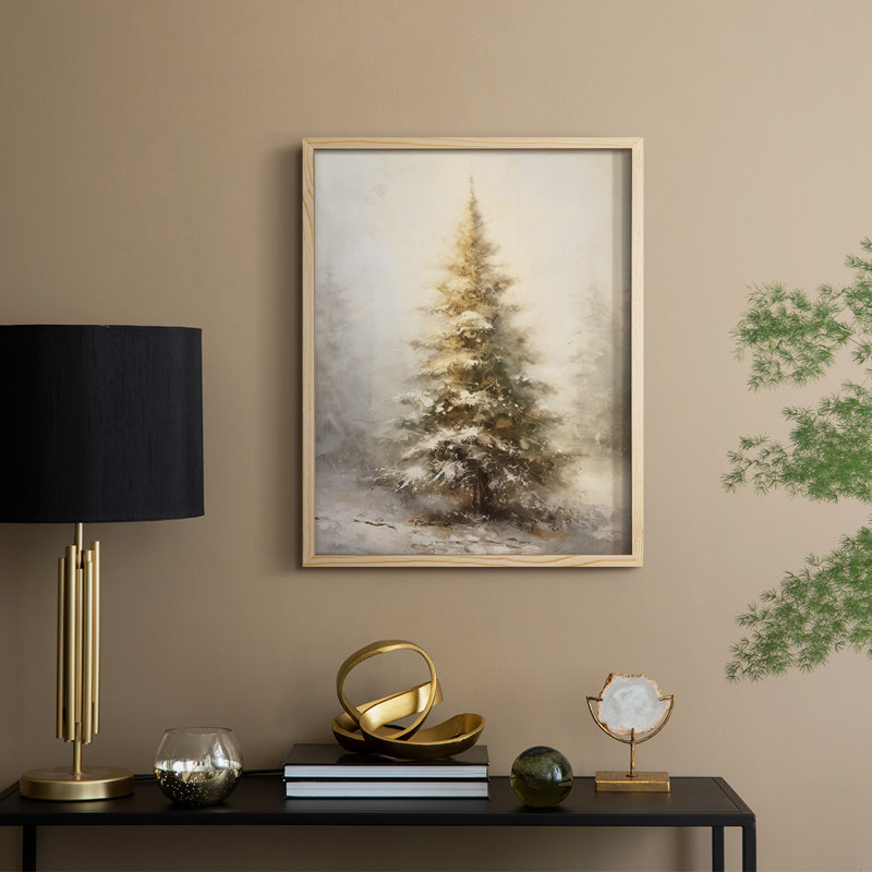 «Christmas Holiday Art Dxxxvii», reproduction d'art encadrée - bois massif, Naturel, H 11 po x l 9 po