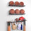 Sports Equipment Storage Rack,Wall Mount Ball Storage Racks For Garage, 3 Separate Ball Storage Organizer For Basketball, With Hooks