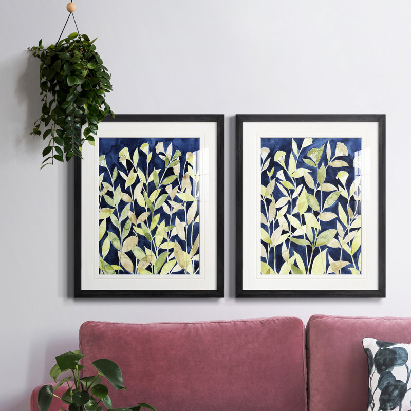 «Indigo Blooming Night I», reproduction encadrée de qualité supérieure - prête à être accrochée