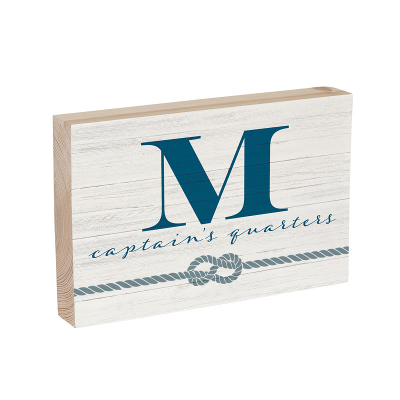 Coastal Wooden Plock Monogram Captain 12x8" M