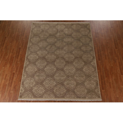 All-Over Brown Gabbeh Indian Area Rug 8x10