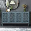 Buffet avec sculptures florales et tablettes réglables, meuble télé, console de télévision-275340746