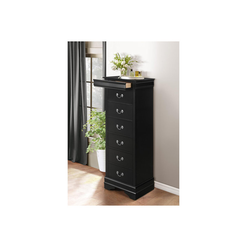 Ensemble de chambre à coucher avec lit-bateau Arryanna 3 pièces: lit, commode, miroir, Noir, Lit simple