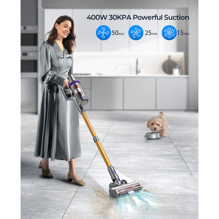 Laresar Cordless Vacuum Cleaner, 400W/33Kpa Stick Vacuum Cleaner with Touch  Screen, Up to 50 Mins Runtime, Handheld Anti-Tangle Vacuum Cleaner, Edge  Cleaning, Pet Hair, Carpet and Hardwood Floor 