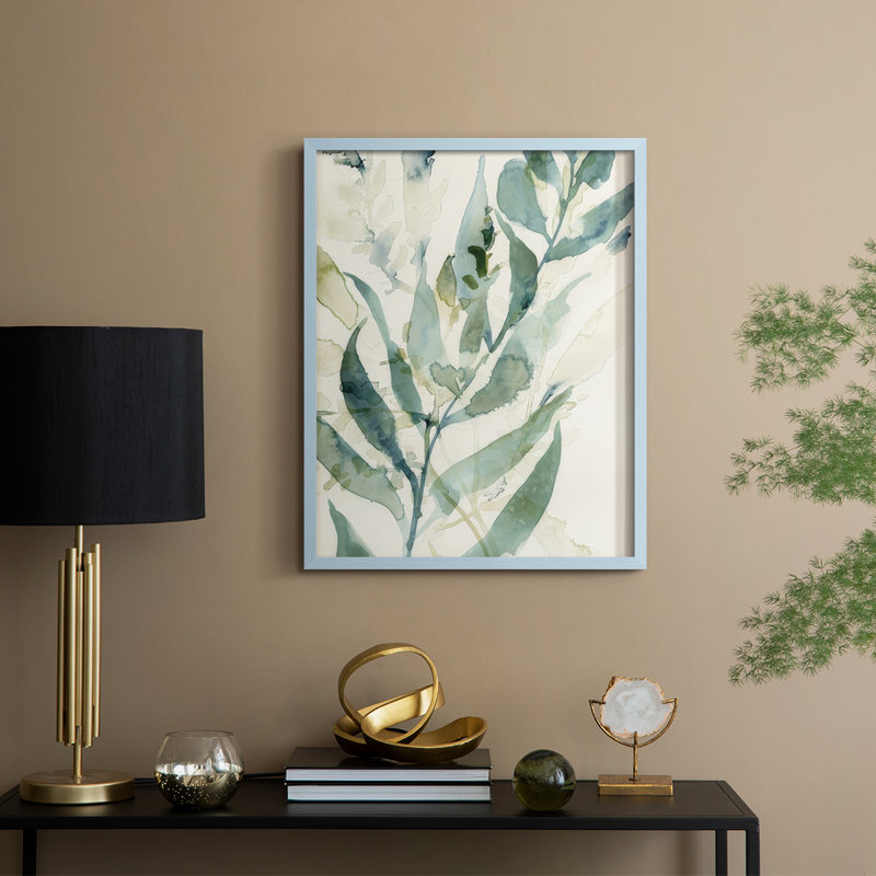 Underwater Botany I Framed Print - Solid Wood, Blue, 21" H x 17" W