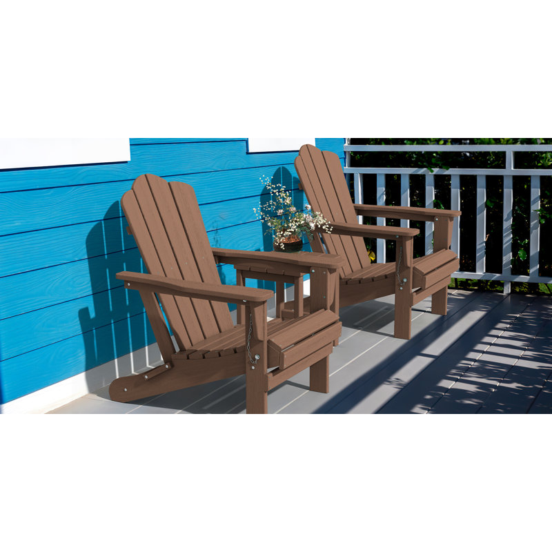 Chaise Adirondack pliante en plastique / résine Wolak, Brun