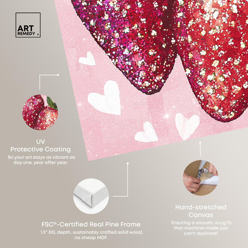 «Sparkling Strawberries Canvas Trendy Art Prints» par Art Remedy, Toile tendue, H 45 po x l 36 po x P 1,5 po