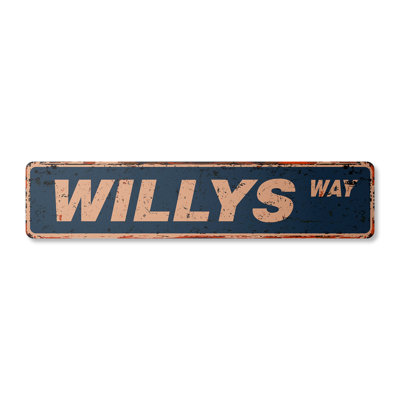 Plaque de rue en aluminium Willys