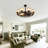 34" Caged Industrial Chandelier Ceiling Fans With Lights And Remote
