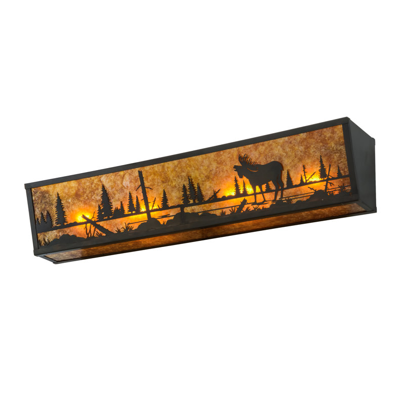 Rustic Lodge 4 - Light Bath Bar, Amber, T10