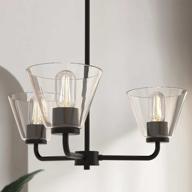 Aigars 3-Light Flush Mounted Pendant Lighting Chandelier For Hallway Loft Kitchen Bar Close To Ceiling, Clear