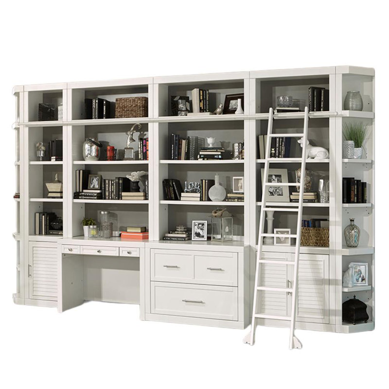 Nicoletti 9 Piece Library Wall with Adjustable Shelves