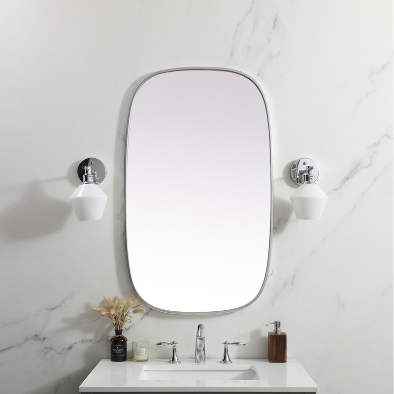 Miroir mural Sabine, Argent, 40 po x 24 po