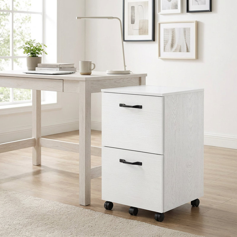 Classeur vertical mobile 2 tiroirs Cambrie, Blanc