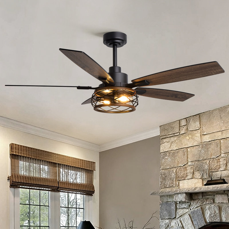 52" Ceiling Fan With Light 5-blade