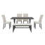 Ensemble de salle à manger 6 pièces avec table rectangulaire, pieds sculptés uniques, 4 chaises rembourrées et banc, idéal pour les cuisines ou les salles à manger-1415196897