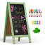 Tableau A à cadre 40 po x 20 po, tableau noir à double face, panneau de Sandwich magnétique, chevalet en bois de pin, chevalet pour café, restaurant, fête de mariage, vert-117668826