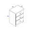3 Drawer Bedside Table, Soft White Painted with Oak Effect Top