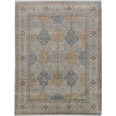 Hand-Knotted High-Quality Ivory Area Rug