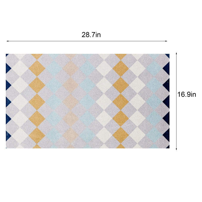 Jebreel Non-Slip Geometric Doormat, 16.9" W x 28.7" L