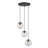 Neva 3-Light Transitional Globe Chandelier for Entryways with 7 in. Clear Iridescent Glass Shades-808494030