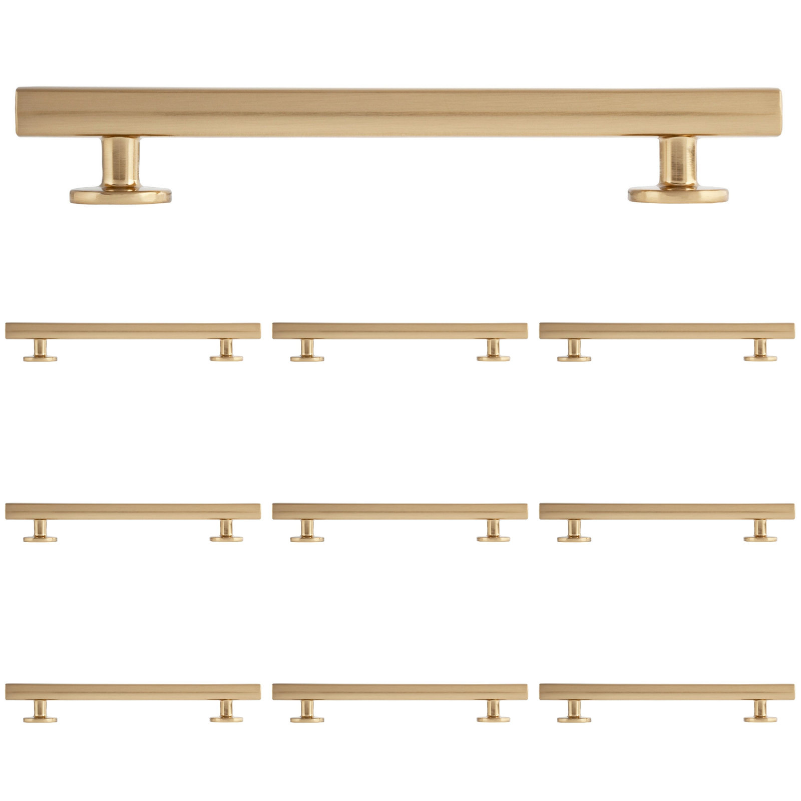 Flynn Bar Drawer Pull, Satin Brass, 5.5"