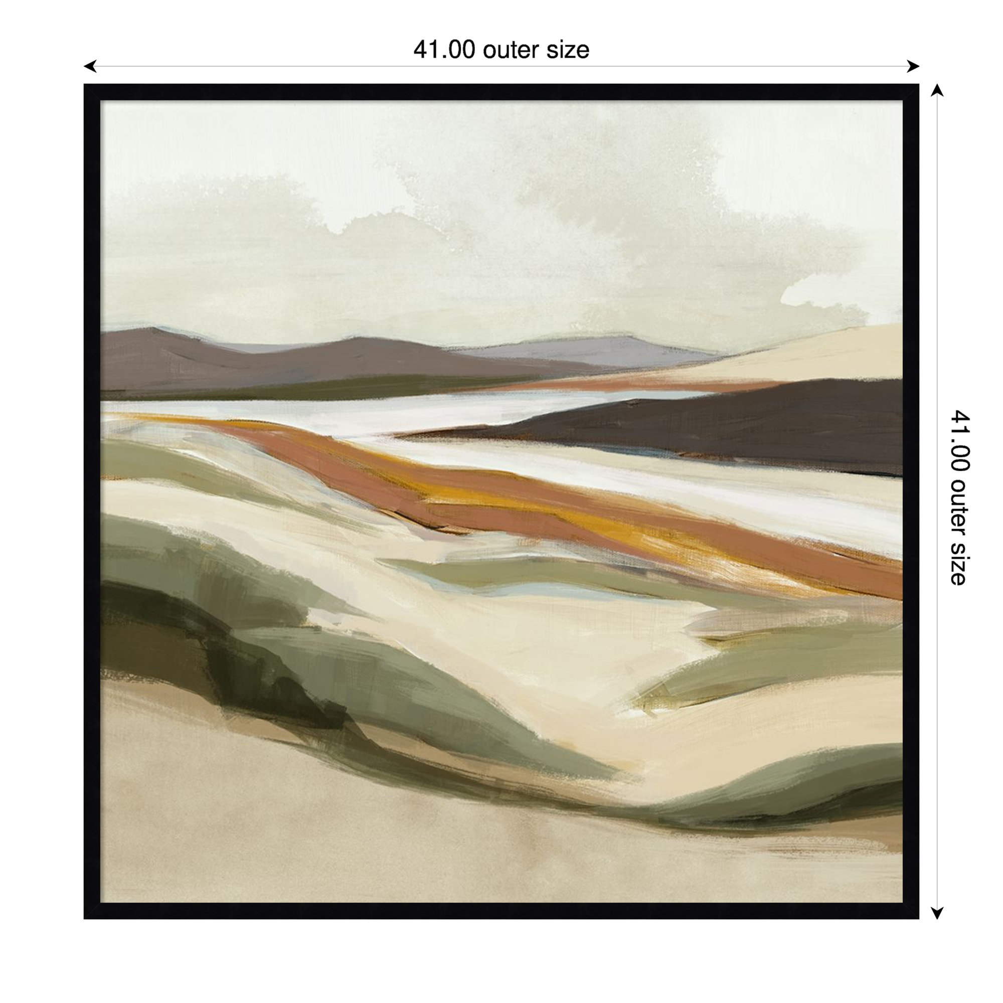 Fast Land by Jacob q Wood Framed Wall Art Print, 41" H x 41" W, Black