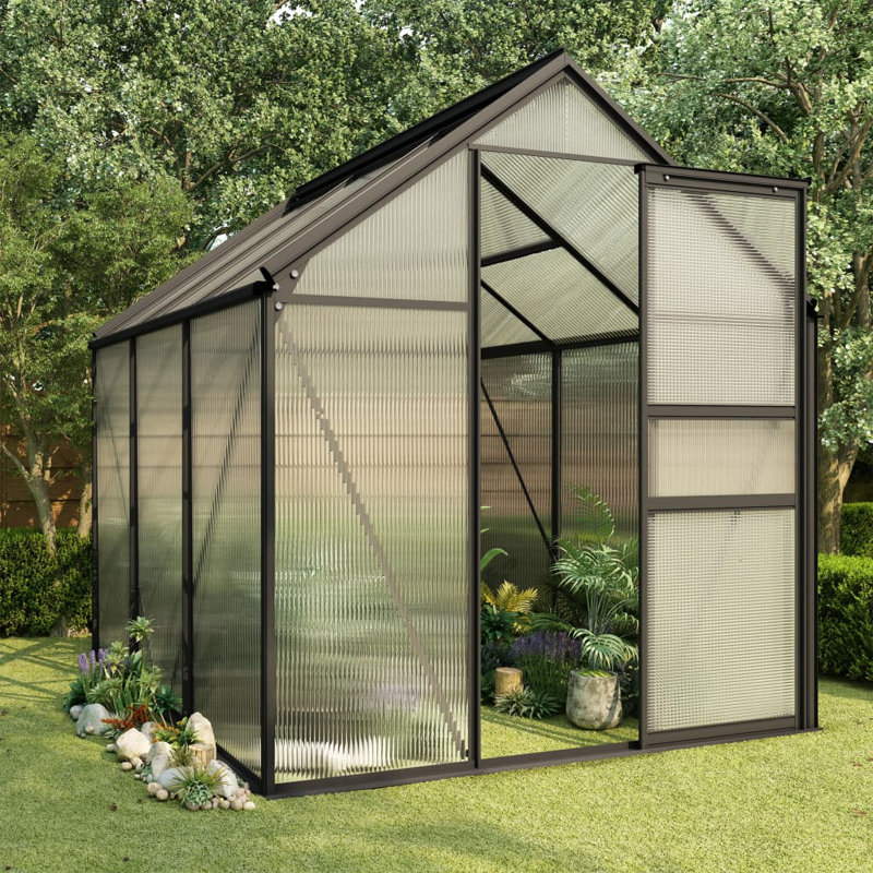Anthracite Aluminum and Polycarbonate Hobby Greenhouse