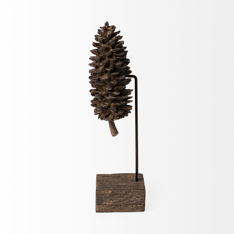 Petite pomme de pin en résine Gillett, H 14 po x l 4 po x P 4 po