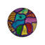 Tapis rond rond multicolore mauve à rayures tissées et lavable à la machine-1516986002