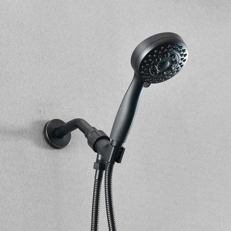 Vaporisateur portatif bronze huilé - 5 réglages réglables, jet puissant, ABS, avec fonction de douche haute, installation facile, bronze, inclus